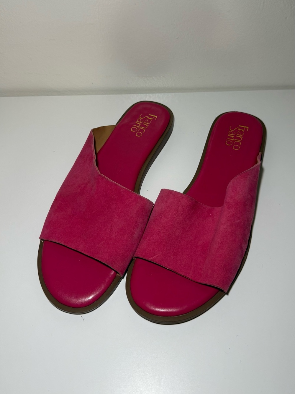 Franco Sarto Pink Suede Slide Sandals US 10 Woman